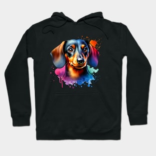 Bright Watercolor Dachshund Hoodie